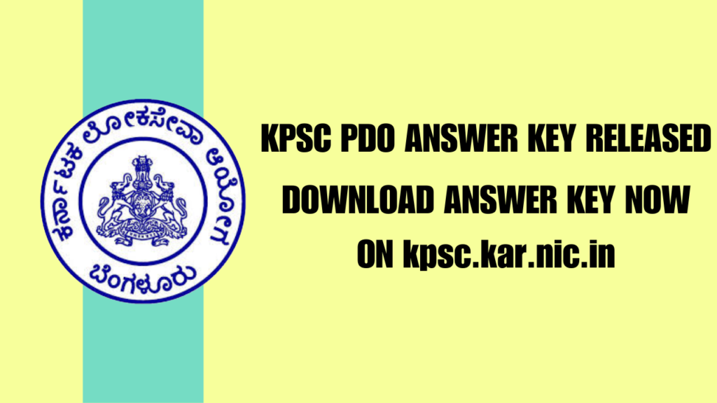 KPSC PDO Answer Key 2024