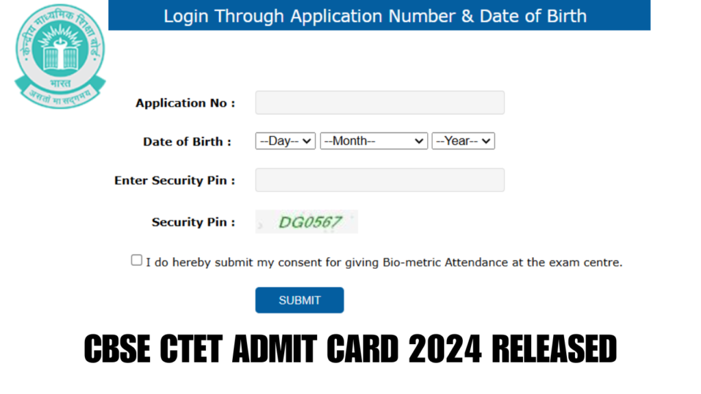 CBSE CTET Admit Card 2024